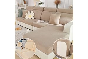 Disayu Magic Sofa Covers Couch Covers 2024 New Wear-Resistant Universal Sofa Covers Washable L Shape Stretch Couch Cushion Covers Slipcovers for Sectional Sofa (Texture Light Coffee,Chaise Cover)