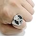 ELFASIO Stainless Steel Rings for Men Sigil of Lucifer Seal of Satan Baphomet Jewelry Size 7