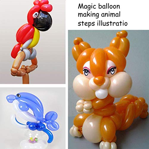 Trooer 200 Pack Balloon Animals Kit Latex Long Balloons Modeling Twisting Balloons Art Shape Animals Party Decoration