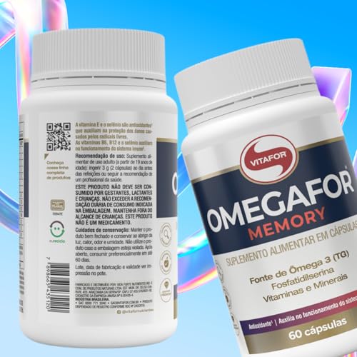 Kit 2 Omegafor Memory Vitafor 60 Cápsulas