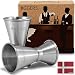 Double Jigger Set by Barvivo - Measure Liquor with Confidence Like a Professional Bartender - These Stainless Steel Cocktail Jiggers Holds 0.5oz / 1oz - The Perfect Addition to Your Home Bar Tools. primary