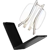 SKYOAK Evolved Folding Reading Glasses For Women Men Blue Light Blocking Anti UV Eyestrain Foldable Portable Compact Readers with Flat Hard Case Pocket Computer glasses 1.5 CLEAR