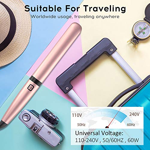 Flat Iron For Hair - Professional Ceramic Tourmaline Hair Straightener and Curler with 8 Adjustable Temp & Digital Controls for All Hair Types, 2 in 1 Straightens & Curls By Duomishu (Rose Gold)