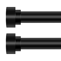 HEI! DEAR 2 Pack Black Curtain Rods 48 to 84