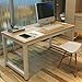Tribesigns Computer Desk, 47 inch Modern Simple Office Desk Computer Table Study Writing Desk for Home Office, Light Walnut