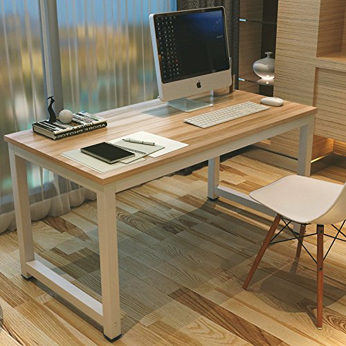 Tribesigns Computer Desk, 47" Modern Simple Office Desk Computer Table Study Writing Desk for Home Office, Light Walnut - Thumbnail 2