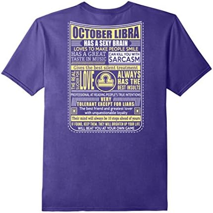 Mens Libra Astrology Shirt Libra October T-Shirt Large Purple