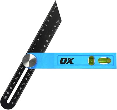 OX Tools Trade 200mm Sliding Bevel Dual Axis Vials Stainless Blade T Bevel Gauge