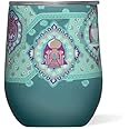 Corkcicle Disney Princess Jasmine Stemless Wine Glass Tumbler, Triple Insulated Stainless Steel Construction, Sliding Shatter-Proof Travel Lid, Keeps Beverages Chilled for 9 Hours, 12 oz