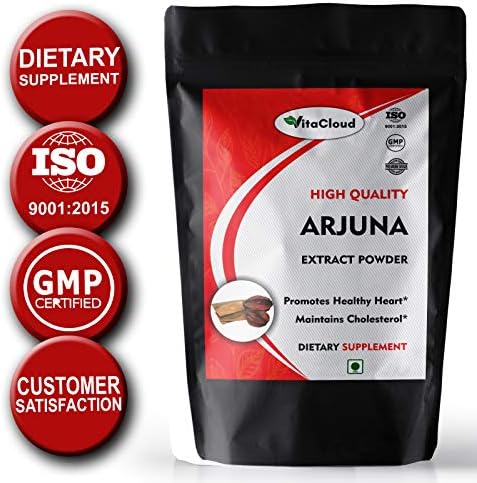 Vitacloud Arjuna Extract Powder (Bark) (Terminalia Arjuna) (Ayurvedic Heart Care Formulation) (Wild Crafted from Natural Habitat) (Optimum Potency)