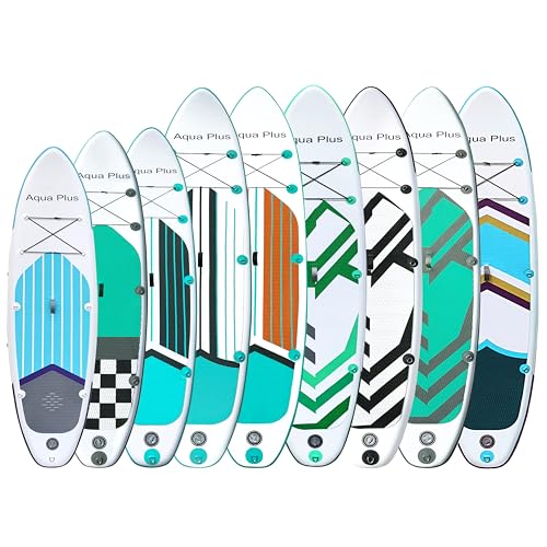 Aqua Plus 15cm Thick Inflatable SUP for All Skill Levels Standing Paddle Board, Paddle, Pump, ISUP Travel Backpack, Leash, Shoulder Strap