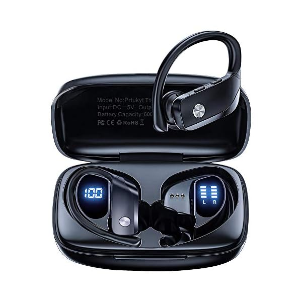 Wireless-Earbuds-Bluetooth-50-Running-Headphones-Premium-Deep-Bass-in-Ear-Earphones-48hrs-Playtime-LED-Display-with-Charging-Case-for-Sport-Running-Gym-Workout2021-Upgrade Wireless Earbuds, Bluetooth 5.0 Running Headphones Premium Deep Bass in-Ear Earphones 48hrs Playtime LED Display with…