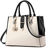 Rullar Women Handbag and Purse Stitching Shoulder Top-handle Bag Tote with Heart-shaped Pendant