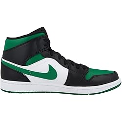 Nike Men's Air Jordan 1 Mid Green Toe, Black/Gym