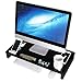 SONGMICS Bamboo Monitor Stand Riser with Storage Organizer Laptop Cellphone TV Printer Stand Desktop Container Black ULLD201H