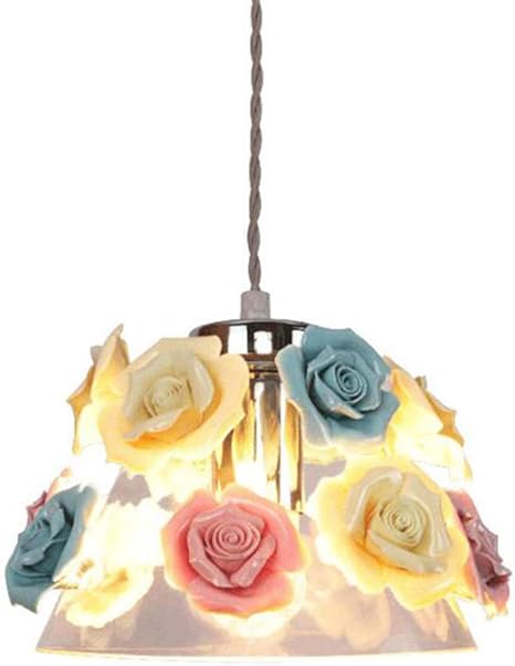 Amazon Co Jp Zhxzhxmyブティック照明 セラミックシャンデリア ガラスのシャンデリア花 12wウォームライト E27 ホーム キッチン