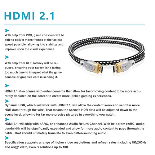 JIB Boaacoustic HDMI 2.1 Cable, Woven Fabric, 48 Gbps, Ultrahighspeed