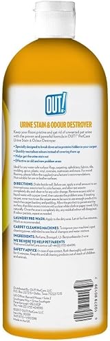 OUT! Urine Stain & Odour Destroyer 1 Litre Pro-Bacteria Enzymatic view 2