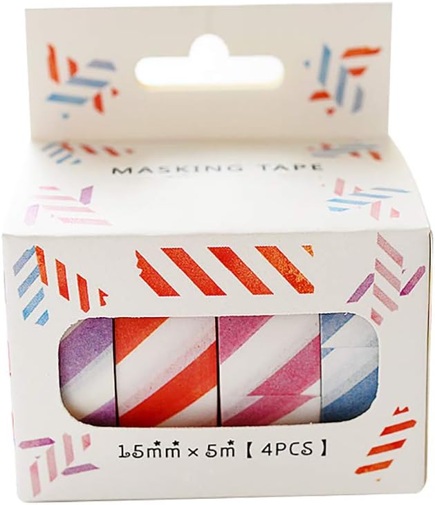 MoGist Washi Tape Simple Classic Checked Dot Pattern Masking Tape Decorative Tape for DIY Craft Scrapbook Decoration Gift Decoration, Diagonale Streifen, 1.5cm*500cm