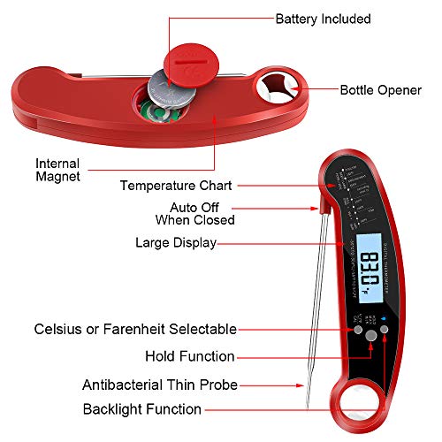 Tanchen Digital Food Meat Thermometer BBQ Probe Temperature Tools For Kitchen Cooking BBQ Thermometer - Thumbnail 3