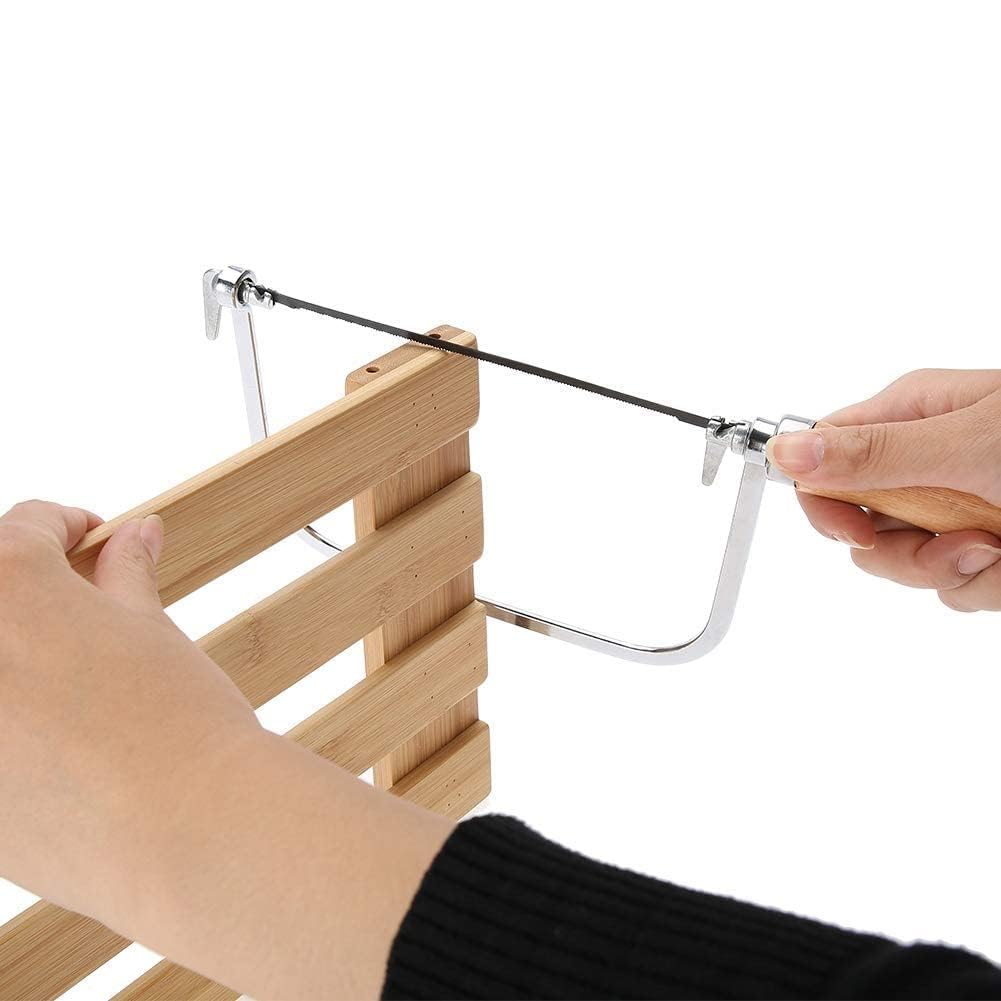 Coping Saw with 5 Saw Blade,Jewellers Saw Frame Adjustable Scroll Saw Band Saw Japanese Saw with Wood Handle Multi Purpose Adjustable Handsaws Metal String Cutter Saw for Wood Woodworking