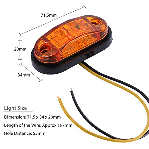 Oriketech 4pcs Leds Truck Trailer 12V LED Front Rear LED Side Marker Lights indicator Lamp for Truck Trailer Boats,Sealed & waterproof,Surface Mounted Installation - Thumbnail 4