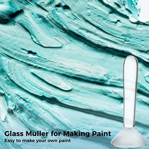 Homaisson Glass Muller for Making Paint, Flat Bottom Mineral Pigment