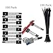Eiito Wire Clips Cables Clamps (100 Pack) + Nylon Zip Ties (100 Pack) Adjustable 3M Self-Adhesive Cable Multipurpose Cable Clips Tie Mount for wire management