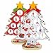 ZEONKIT German Style 11inch Wooden DIY Christmas Tree for Desk Tabletop with Small Decorative Accessories (red)