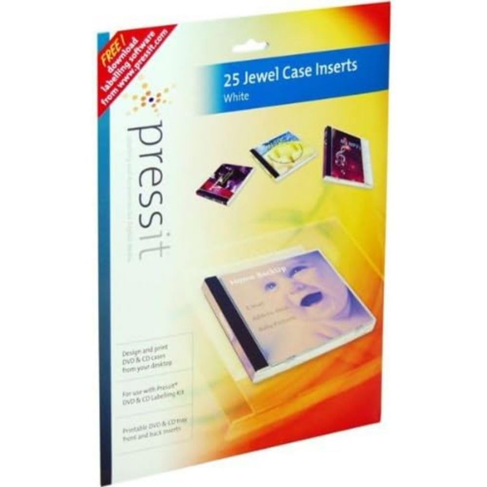PressIt A4 Jewel Case Inserts (25 Normal/50 slim),White