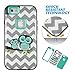 iPhone 6 Case, Magicsky Chveron Owl Design 3in1 Shock-Absorption Hybrid Impact Rubber Combo [Rigid Plastic + Soft TPU] Protective Case Cover for iPhone 6 (4.7 inch Screen) - Chveron Owl/Cyan