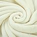 EASELAND Soft Queen Size Blanket Winter Warm Fuzzy Microplush Lightweight Thermal Fleece Blankets for Couch Bed Sofa,90x90 Inches,Ivory