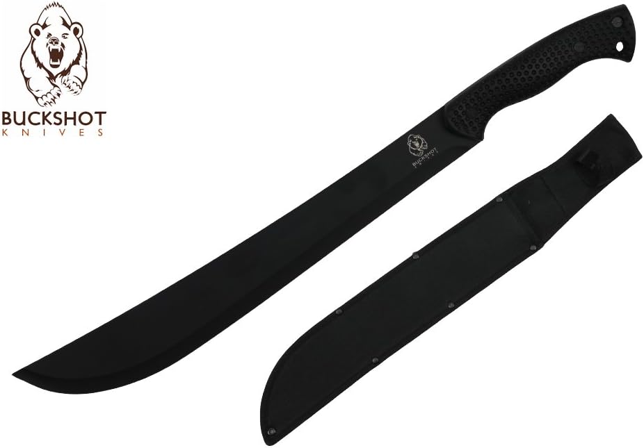 Buckshot 22" Overall Survival Jungle Hunting Machete Knife with Anti Slip Handle