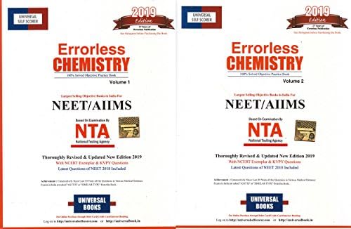 Universal Self Scorer Errorless Chemistry for NEET & AIIMS (Set of 2 Volume) 2019 Edition by Universal Books