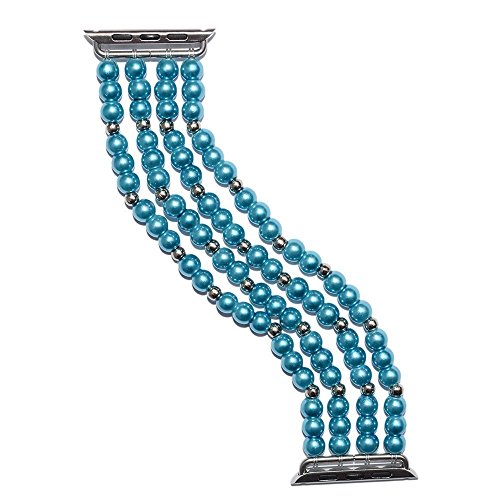 Glass Pearl Watch Strap for Apple Watch/Watch Band 42mm works with Apple Watch, Watch Strap for iWatch, Watch Band 38mm is compatible with iWatch, Lugs Adapter Accessories, No-clasp, Stretch Fit