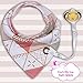 Precious Gift Baby Bib Burp Cloths – Leash Attachment for Teething Toys or a Pacifier. Set of 4 Reversible Bandana Style Burpy Bibs. Perfect Shower or Registry Gift Sets! (Girls)