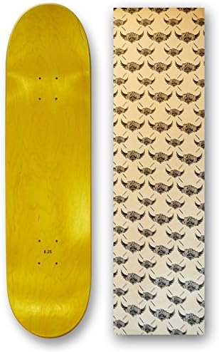 Professional Blank Skateboard Deck 8.25" with Jessup Grip tape (Yellow)