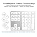 Cateck Bluetooth Numeric Keypad, Aluminum Wireless Bluetooth 34-Key Number pad with Multiple Shortcuts for Computer Laptop Windows Surface Pro Apple iMac iPad Android Tablet Smartphone- Silver