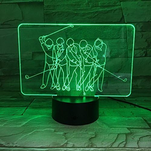 Colorful Playing golf 3D lamp Night Light Touch Table Desk Optical Illusion Lamps 7 Color Changing Lights Home Decoration Xmas Birthday Gift
