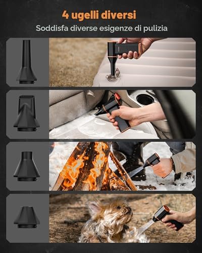 MF50 Soffiatore a Batteria, Soffiatore Aria Compressa Elettrico