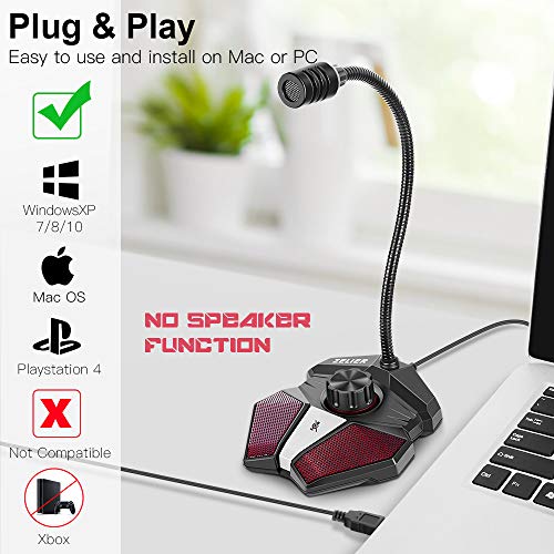 USB Computer Microphone, with Volume Control,Mute Button&LED Indicator