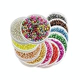 Approx 7200pcs 2mm Glass Seed Bugle Tube Beads Loose Bead Jewelry Findings (12colors/pack 600pcs/color) (Mixed colors 1)