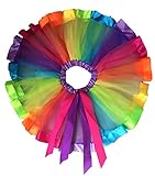 EachWell Little Girls Layered Rainbow Ribbon Tutu Skirt Dress Ballet Tiered