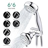 Shower Head, 28-Setting Combo Shower Heads with Holder & Hose, Full-Chrome Handheld Shower Head Shower Faucet by CLOFY