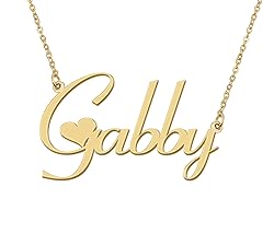 Aoloshow 18k Gold Plated Gabby Heart Name Necklace