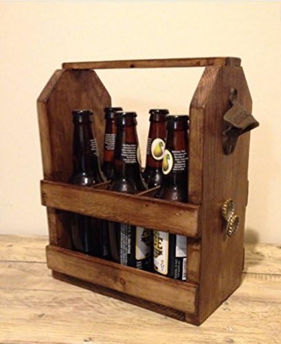 Magnetic Wood Beer carrier, wood beer tote, christmas gift, housewarming gift, Groomsmen Gift, rustic Wood Beer Caddy, gifts for him
