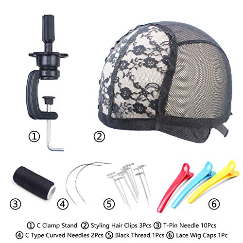 Eerya 2124 Inch Canvas Block Head Set for Wig Display Making Hair