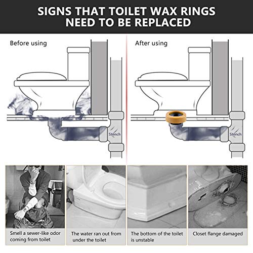 Extra Thick Toilet Wax Ring Kit Include Closet Bolts, Bolt Caps, Thick