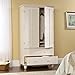 Sauder Harbor View Armoire, Antiqued White finish