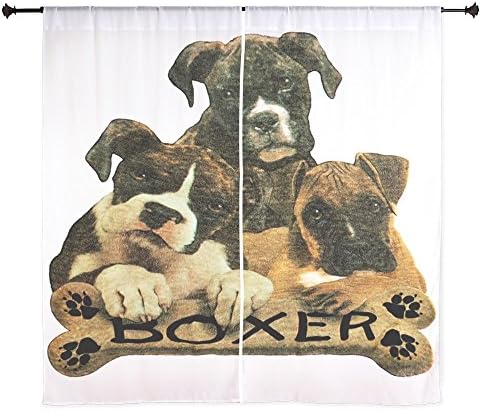 60 Inch Curtain Curtains Boxer Trio with Bone Name Plate